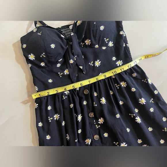 AUW Halter Top Dress Womens Large Black Floral Design Straps Pullover Summer - Picture 7 of 16